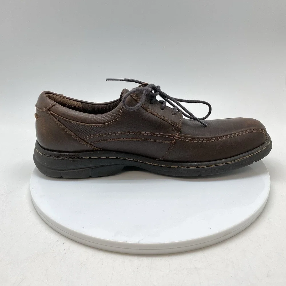 Dunham Shoes Mens 9 D‎ Brodrick Lace Up Brown Leather DAA04BR Casual Preppy